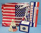 Avon Betsy Ross Figurine Patriotic Flag Banner 4th of July Lot of 2