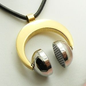 MEN Stainless Steel G HEADPHONE Leather /Chain NECKLACE