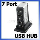 USB 7 Port HUB Powered +AC Adapter Cable High Speed