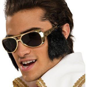 80s Rocker Rock n Roll Elvis Sunglasses w/ Sideburns Glasses Costume