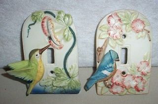 Porcelain Takahashi SF Bird Outlet Covers Blue Jay Humming Bird