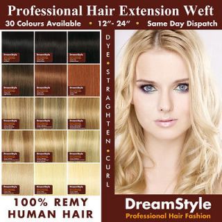 Full Head Remy Human Hair Extension Weft DIY clip in, Brown Blonde All