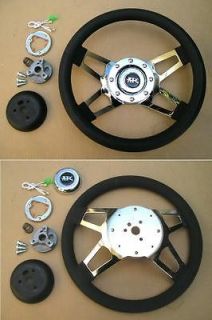 Newly listed APC 4 spoke chrome steering wheel & adapter 4 Chevy GM 69