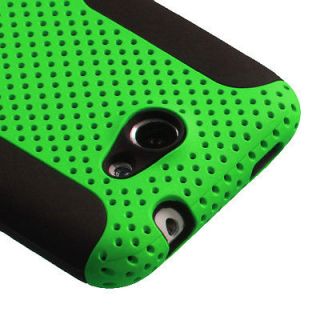 AT&T Hybrid Hard Case Silicone Cover Green Black Mesh Net Astronoot V