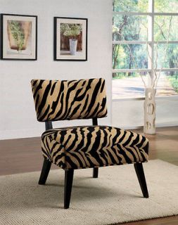 Zebra Print Microfiber Accent Chair   FREE S/H