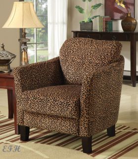 NEW JUNGLE CONTEMPORARY LEOPARD OR ZEBRA PRINT WOOD ACCENT CHAIR
