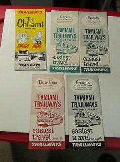 Vintage Trailways Bus Timetables Florida Georgia Tamiami Silver