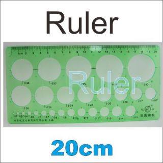 20cm Plastic Ruler Circle round Pattern Shape Geometric Design