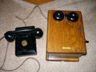 VINTAGE BELL SYSTEMS WESTERN ELECTRIC F 1 TELEPHONE & OAK CALL RINGER