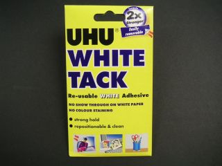 WHITE TACK Packet Blue Tac Re usable White Adhesive Putty Strong Hold