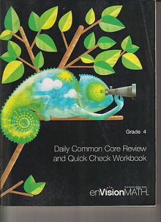 enVision Math Daily Common Core Review and Quick Check Workbook Gr 4