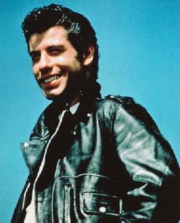 JOHN TRAVOLTA HUNKY COLOR POSTER GREASE LEATHER JACKET