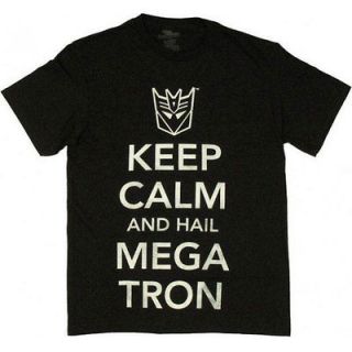 Transformers Keep Calm And Hail Megatron Men Anime T shirt (Black)