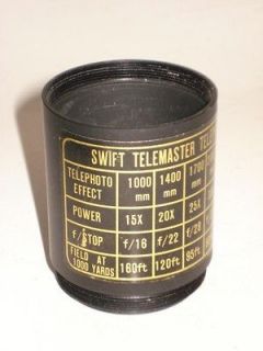 Vintage SWIFT TELEMASTER TELEPHOTO ADAPTER W/ Fields Power F/Stop