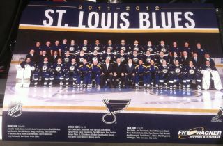 2011 12 St Louis Blues Team Poster SGA 24X17