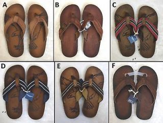 ONE PAIR NEW AMERICAN EAGLE MEN LEATHER SANDALS FLIP FLOPS SIZE 8, 9