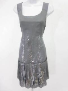 PHILOSOPHY ALBERTA FERRETI Gray Silver Mid Calf Dress 8