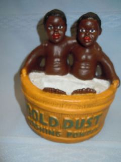 Chalkware Gold Dust Twins Black Americana Figurine Sign