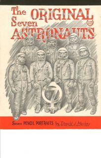 The Original seven 7 Astronauts pencil drawings Donald Mackey