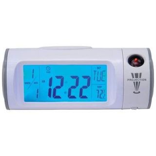 LED Display Time Projection Alarm Clock Temperature Display Battery