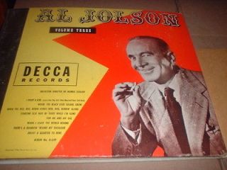 78RPM Decca 24397 24400 Al Jolson 1948 Volume 3 Album No. A 649 4