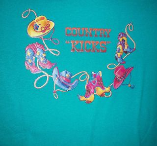 Country Kicks Womens Country Music T Shirt NEW