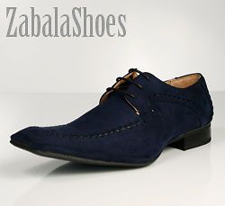 Fashion Men Dress Lace Up Oxfords Shoes Causal Suede Navy