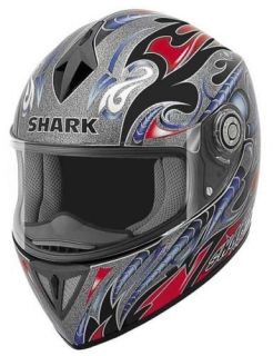 Shark RSI Alien Helmet XLarge Black Red Silver Street Bike Motorcycle