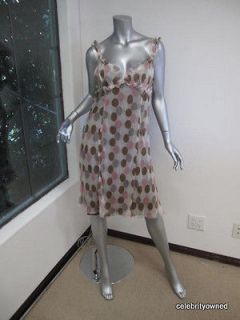 NWT Alberta Ferreti Multi Color Polka Dot Ruffle Stap Dress 10 $1380