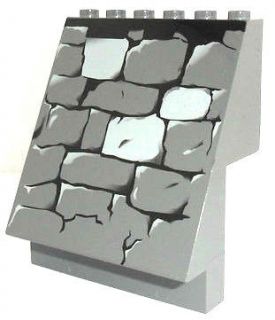 LEGO Dark Bluish Gray 4x6x6 Slope Stone Wall Panel Frm Batman Arkham
