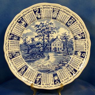 Alfred Meakin Staffordshire England Collector 1971 Calendar Plate Mint