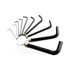 10 Pc Allen Wrench Hex Key Compact Set on Key Ring Holder SAE Sizes 1