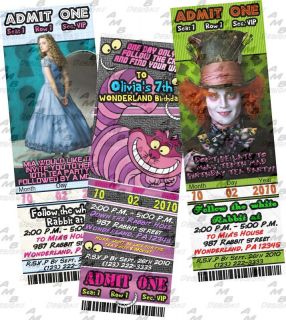 Alice in Wonderland Birthday invitations+Pa rty Supplies