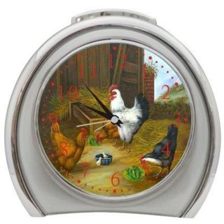 New Rooster Hen And Chick Desktop Night Light Travel Alarm Clock