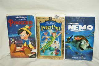 Disney VHS Movies Finding Nemo, Pinnochio & Peter Pan