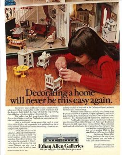 74 Ethan Allen Galleries Ad~Doll House Furniture Pictd