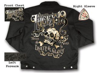 LUCKY 13 YE OLDE DEATH OR GLORY HOT ROD RACING PUNK GOTH LINED CHINO