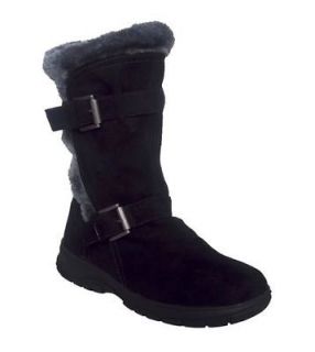 Itasca ALEXIS Womens Black Faux Suede Fur WINTER Snow Boot