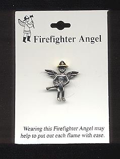Firefighter Fireman Firemen Guardian Angel Pin Brooch