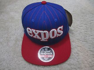 MONTREAL EXPOS SNAPBACK HAT AMERICAN NEEDLE NEW RED/BLUE 1 SIZE