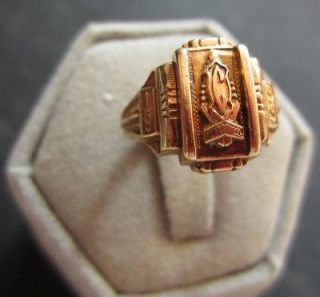 1955 Central High School Class Ring Size 5 1/2 10k Yellow Gold