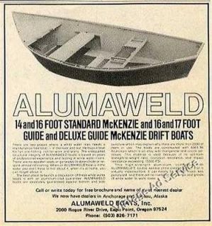Alumaweld McKenzie Standard and Drift Boats Eagle Point OR Small Ad