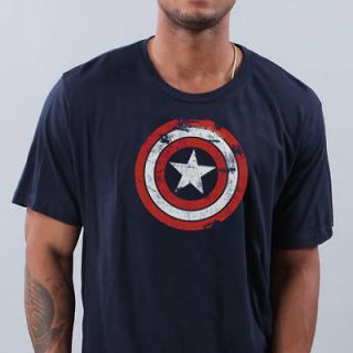 New Captain America vintage distress avengers Shield T shirt L