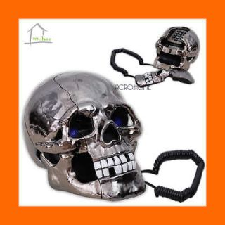 Fun Wired Skull Push button LED Table Cored Retro Home Telephone Land