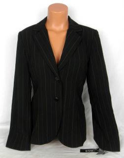 ABG Amy Byer California Black Gold Pinstripe Womens Suit Coat size 6