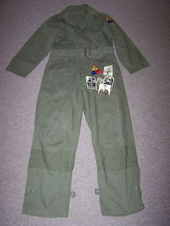 WWII US ARMY HERRINGBONE TWILL HBT COVERALLS 3rd Armored Grouping