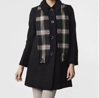 Womens London Fog winter outwear Black,wool blend coat jacket plus
