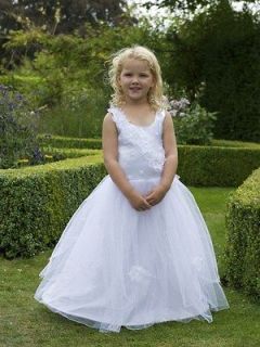 Girl Princess Amelia White Party Fancy Dress Holy Communion Ballgown