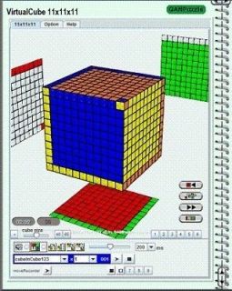 Rubiks Cube 11x11x11 software step animation solution
