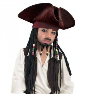 PIRATES OF THE CARIBBEAN   CAPTAIN JACK SPARROW HAT WITH BRAIDS CHILD